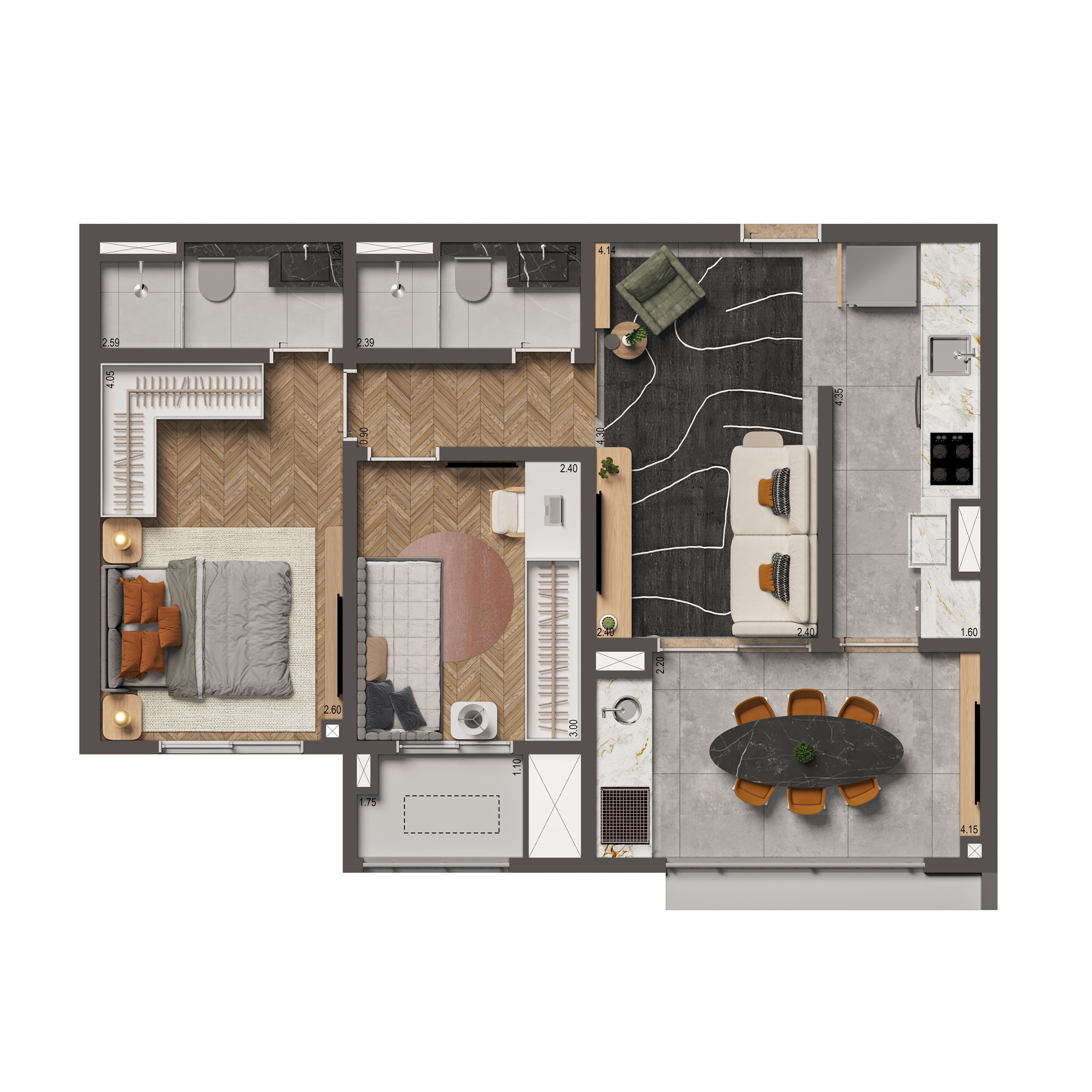 Padrão 62m²