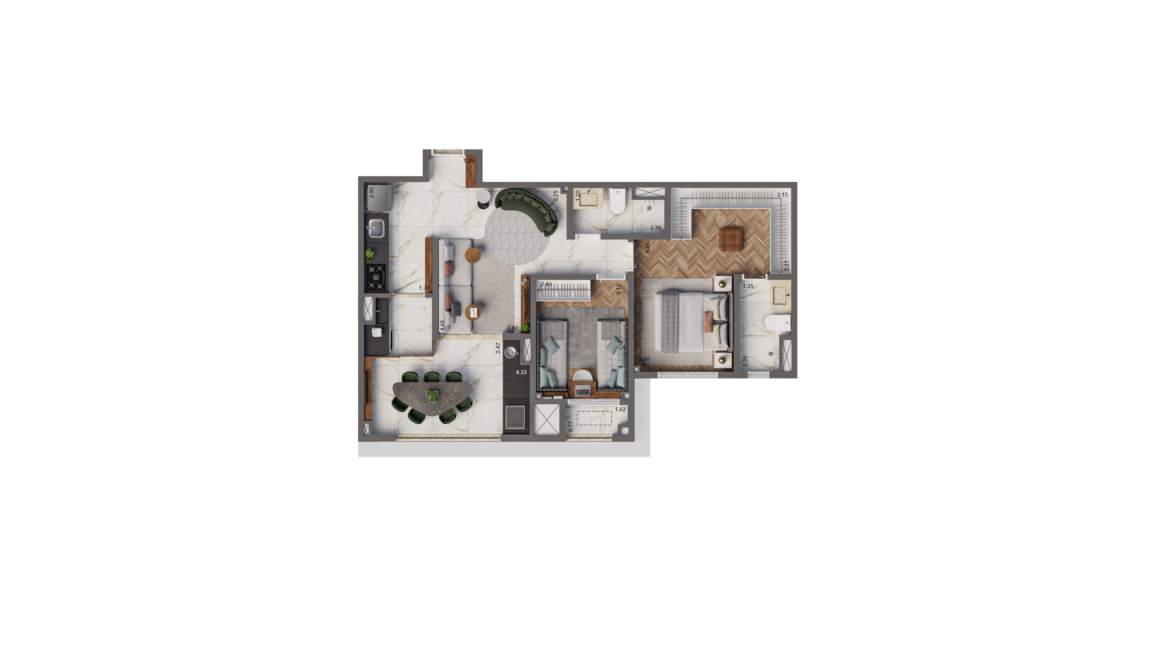 Planta 69m²