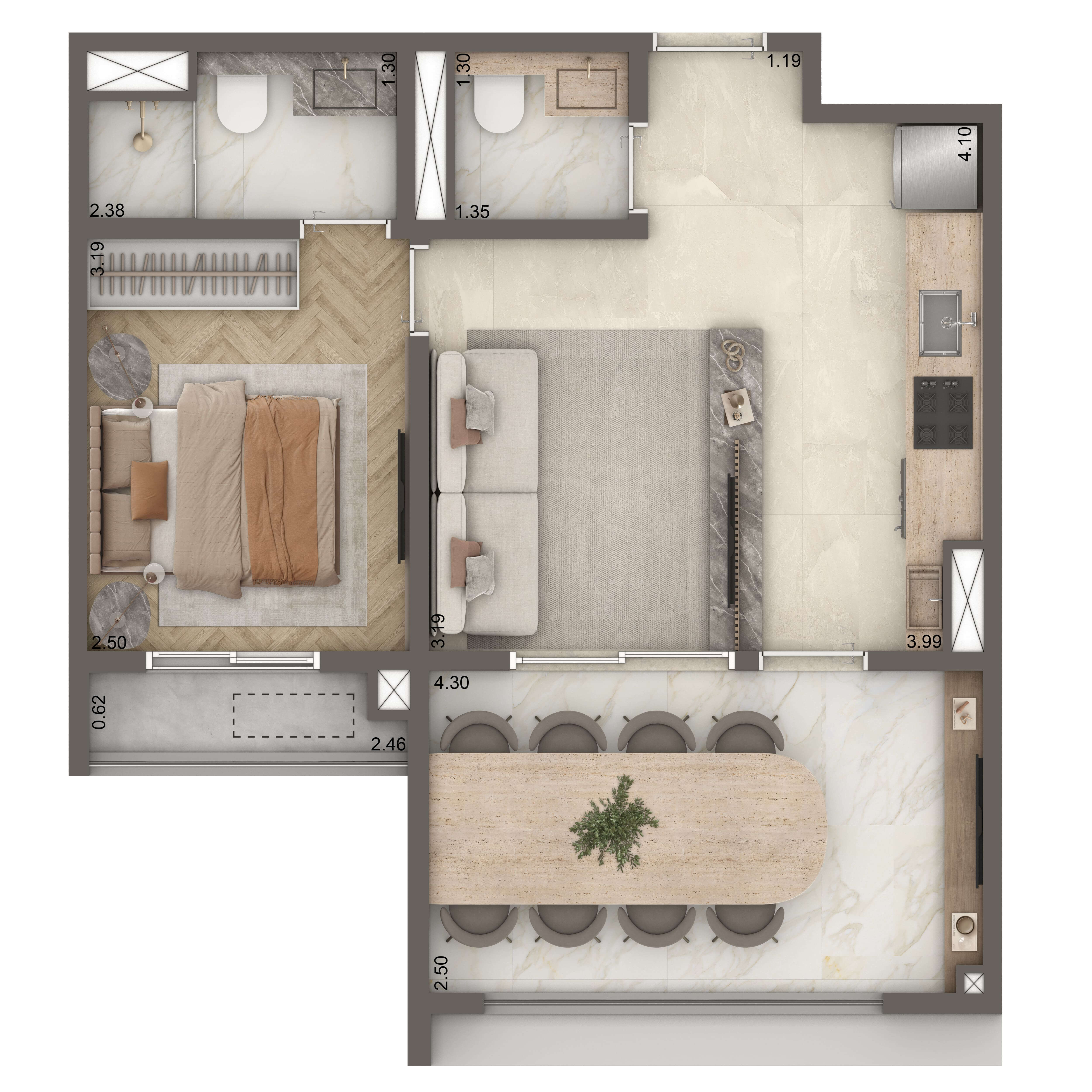 Opção 48m²