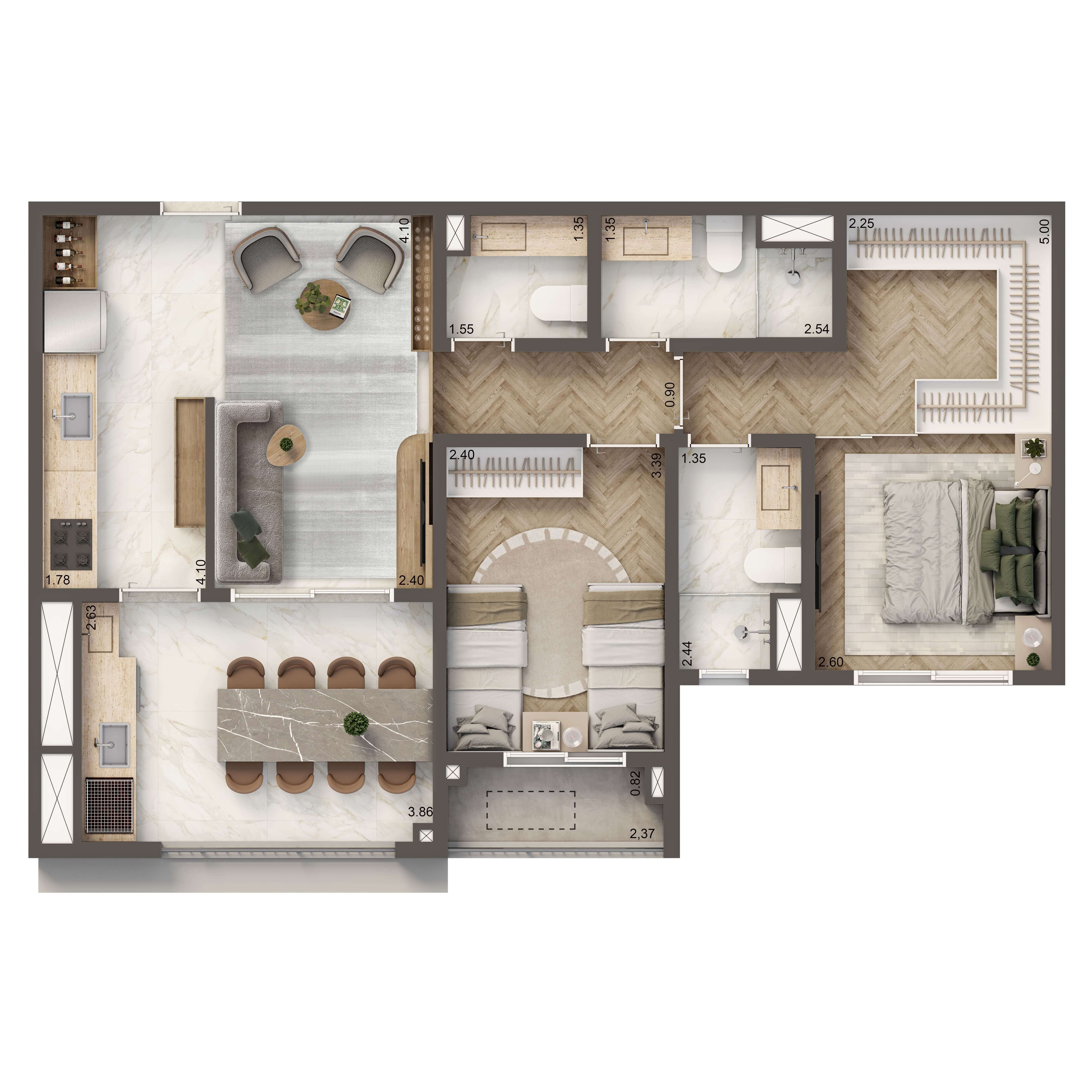 Padrão 71m²